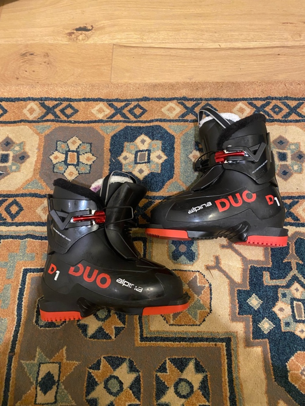 Alpina Duo D1 Kids Ski Boots - Black & Red